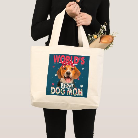 Weltbeste Beagle-Hunde-Mama Sonniger Muttertag Jumbo Stoffbeutel (Vorderseite (Produkt))