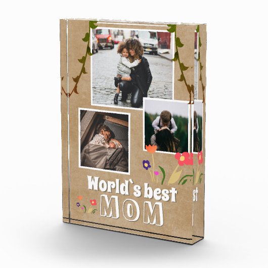 Weltbeste Blume der Mama Fotoblock (Rechts)