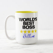 Weltbeste Boss-Tasse (Name & Spaß) Zweifarbige Tasse (Links)