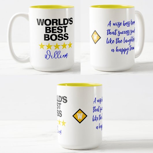 Weltbeste Boss-Tasse (Name & Spaß) Zweifarbige Tasse