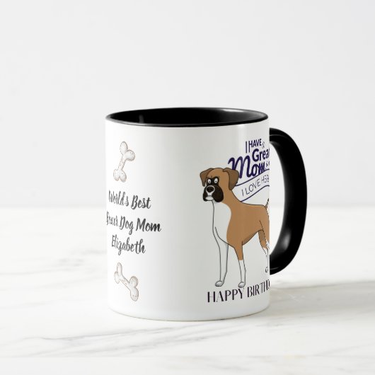 Weltbeste BOXER DOG-MAMA Personalisierter Spaß Tasse (VorderseiteRechts)