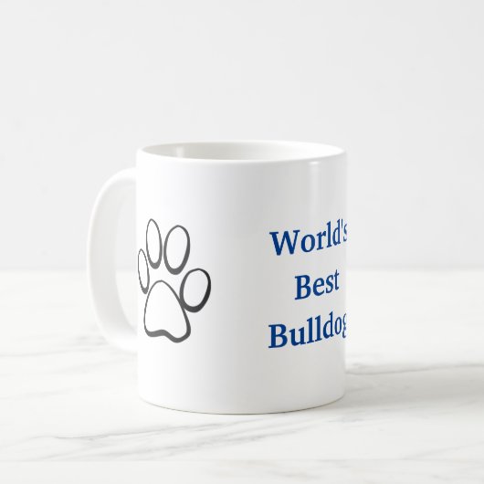 Weltbeste Bulldog-Tasse Kaffeetasse (Vorderseite Links)