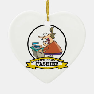 WELTBESTE CASHIER FRAUEN CARTOON KERAMIKORNAMENT
