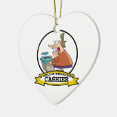WELTBESTE CASHIER FRAUEN CARTOON KERAMIKORNAMENT (Links)