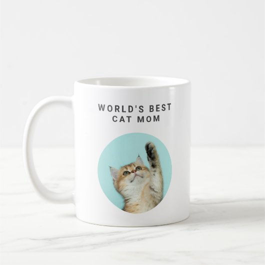 Weltbeste Cat Mama Custom Funny 2 Fotos für Hausti Kaffeetasse (Links)