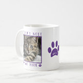 Weltbeste Cat Mama Lila Paws Name Foto Kaffeetasse (Vorderseite Links)