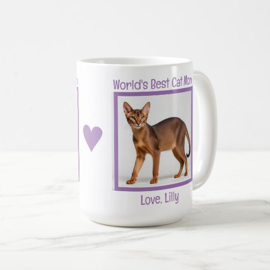 Weltbeste Cat-Mama personalize (Abessinier) Kaffeetasse (VorderseiteRechts)