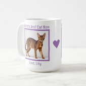 Weltbeste Cat-Mama personalize (Abessinier) Kaffeetasse (Vorderseite Links)