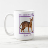 Weltbeste Cat-Mama personalize (Abessinier) Kaffeetasse (Links)