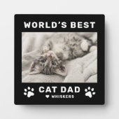 Weltbeste Cat Vater Black Square Custom Foto Fotoplatte (Vorderseite)