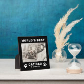 Weltbeste Cat Vater Black Square Custom Foto Fotoplatte (InSitu)