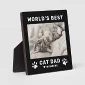 Weltbeste Cat Vater Black Square Custom Foto Fotoplatte (Vorderseite)