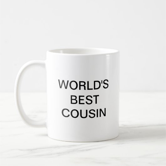 Weltbeste Cousin-Kaffee-Tasse Kaffeetasse (Links)