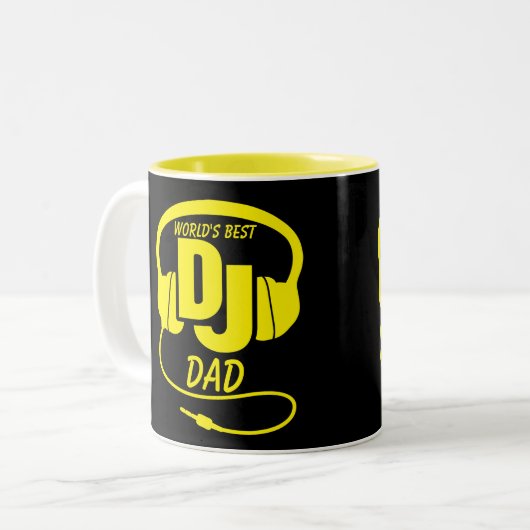 Weltbeste DJ-Vater-Tasse Zweifarbige Tasse (Vorderseite Links)