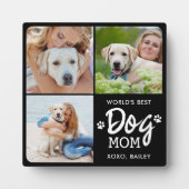 Weltbeste DOG-MAMA Custom 3 FotoCollage Fotoplatte (Vorderseite)