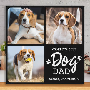 Weltbeste DOG-VATER Custom 3 FotoCollage Fotoplatte