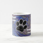 Weltbeste Dog Walker Blue Spiral Puppy Paw Print Kaffeetasse (Mittel)