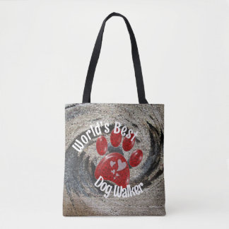 Weltbeste Dog Walker Mosaik Swirl Paw Print Tasche