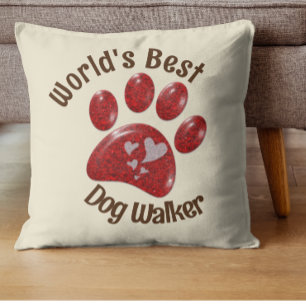 Weltbeste Dog Walker Paw Print Animal Care Kissen