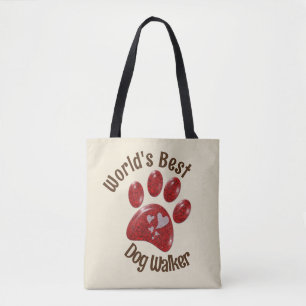 Weltbeste Dog Walker Paw Print Canine Pets Tasche