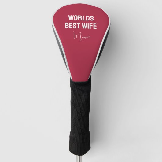 weltbeste Ehefrau benutzerdefiniertes Skript minim Golf Headcover (Vorderseite)