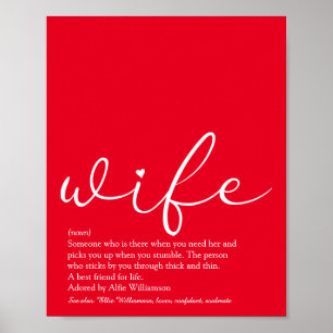 Weltbeste Ehefrau Definition Chic Schrift Rot Poster