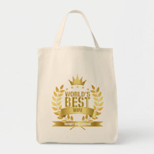 Weltbeste Ehefrau Gold Tragetasche