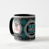 Weltbeste Einheit in Aquamariner grüner Raute 2-Fo Tasse (Vorderseite Links)