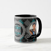 Weltbeste Einheit in Aquamariner grüner Raute 2-Fo Tasse (VorderseiteRechts)