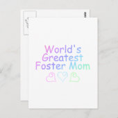 Weltbeste Foster-Mama (Pastel) Postkarte (Vorne/Hinten)