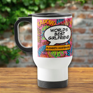 Weltbeste Freundin Lustiger Moderner Retro-Comic Reisebecher