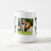 Weltbeste Fußballmutter trendy navyblaue Foto Kaffeetasse (Mittel)