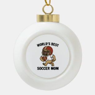 WELTBESTE FUSSBARE MAMA - MOPS PLAYER KERAMIK Kugel-Ornament