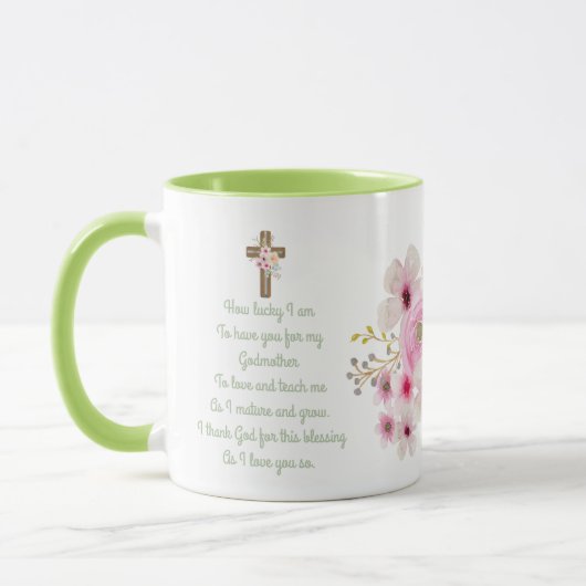 Weltbeste GODMOTHER-TASSE POEM, Personalisiert Tasse (Links)
