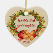 Weltbeste Godtochter Antiquitäten Weihnachten Keramik Ornament (Hinten)