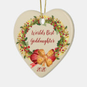 Weltbeste Godtochter Antiquitäten Weihnachten Keramik Ornament (Links)