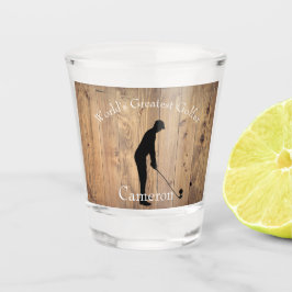 Weltbeste Golfer-Silhouette auf Holzzaun Schnapsglas