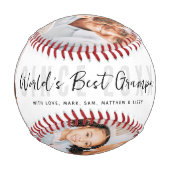 Weltbeste Grampa Moderne 4 Foto Vatertag Baseball (Vorderseite)