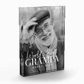 Weltbeste Grampa seit 20XX Moderner Chic Fotoblock (Links)