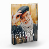 Weltbeste Grampa seit 20XX Moderner Chic Fotoblock (Links)