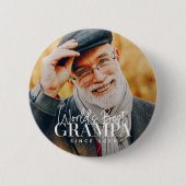 Weltbeste Grampa seit 20XX Modernes Chic Foto Button (Vorderseite)