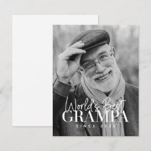 Weltbeste Grampa seit 20XX Modernes Chic Foto Mitteilungskarte