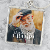 Weltbeste Grampa seit 20XX Modernes Chic Foto Schlüsselanhänger