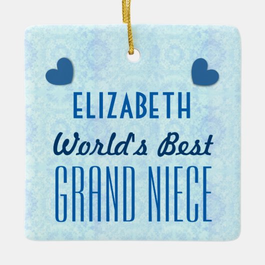 Weltbeste GRAND NIECE mit Herz A035a Keramikornament (Vorderseite)