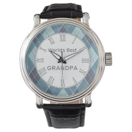Weltbeste Grandad-Raute im blauen Stil Armbanduhr