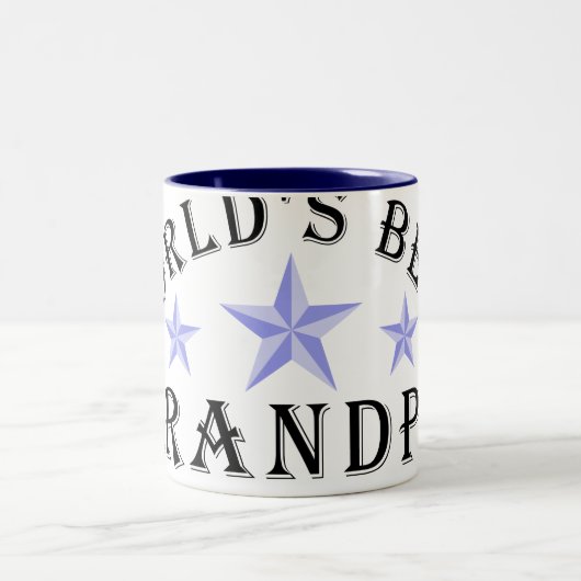 Weltbeste grandpa-blaue Sterne-Tasse Zweifarbige Tasse (Mittel)