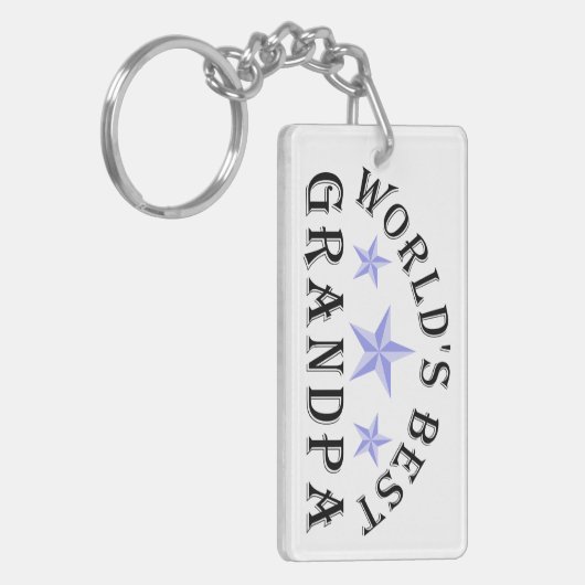Weltbeste Grandpa Blue Stars Schlüsselanhänger (Vorderseite links)