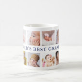 Weltbeste Grandpa Navy Blue 12 Foto Collage Kaffeetasse (Mittel)