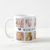 Weltbeste Grandpa Navy Blue 12 Foto Collage Kaffeetasse (Links)
