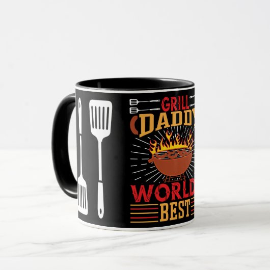 Weltbeste GRILLEN Grill Daddy /w Spatula Kaffeekoc Tasse (Vorderseite Links)